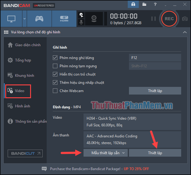 Filming, video screen with Bandicam software Picture 4