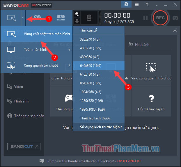 Filming, video screen with Bandicam software Picture 5