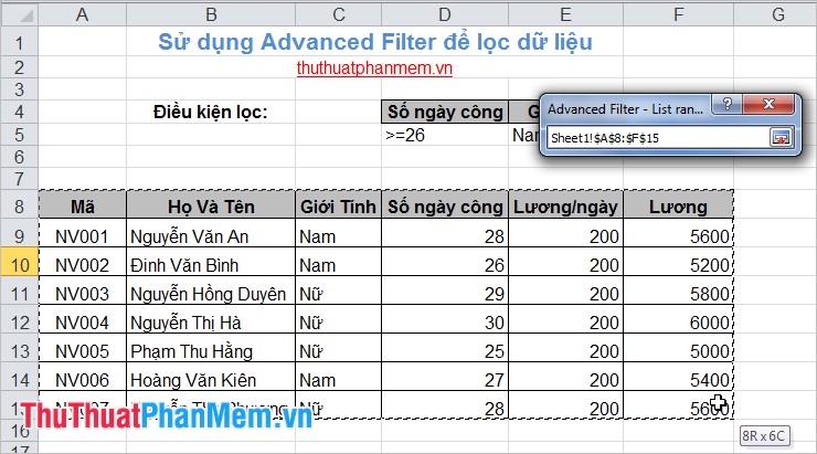 Filter data in Excel with Advanced Filter Picture 11