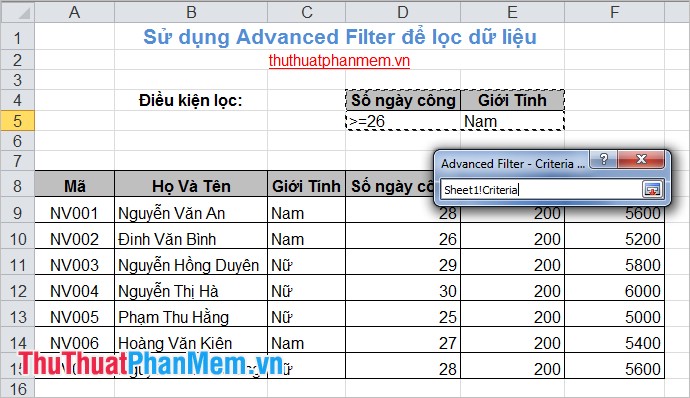 Filter data in Excel with Advanced Filter Picture 13