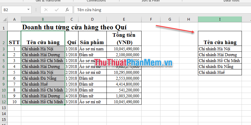 Filter data that doesn't overlap in Excel - Filter for unique values ​​in Excel Picture 5