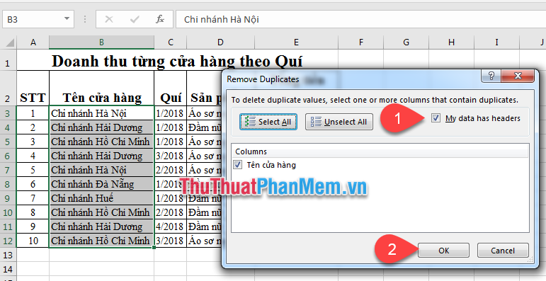 Filter data that doesn't overlap in Excel - Filter for unique values ​​in Excel Picture 8