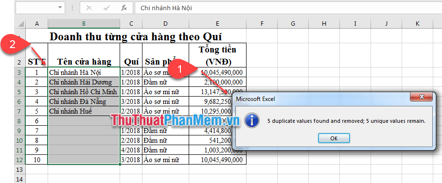 Filter data that doesn't overlap in Excel - Filter for unique values ​​in Excel Picture 9