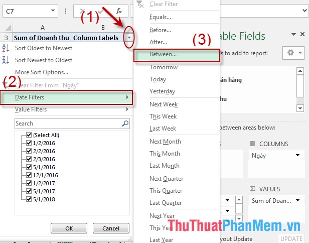 Filter PivotTable report data in Excel Picture 11