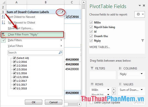 Filter PivotTable report data in Excel Picture 14
