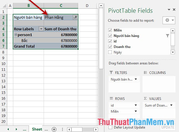Filter PivotTable report data in Excel Picture 5