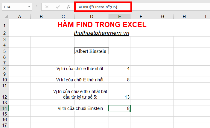 FIND function in Excel - Usage and examples Picture 5