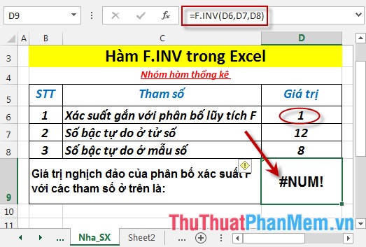 F.INV function - The function returns the inverse of the probability distribution F in Excel Picture 5