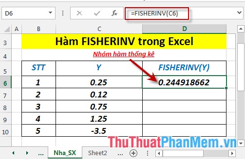 FISHERINV function - Function that returns the inverse of the Fissher transformation in Excel Picture 4