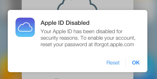 Fix Apple ID error disabled Picture 1