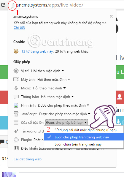 Fix blocking pop-ups when Stream Live Facebook videos on PC Picture 4
