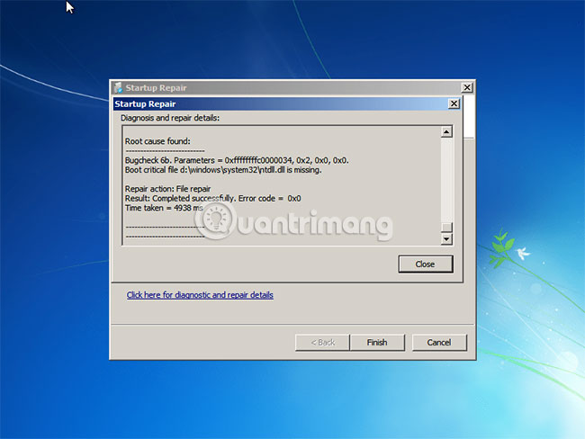 Fix error 0x0000006B: PROCESS1_INITIALIZATION_FAILED in Windows Picture 8