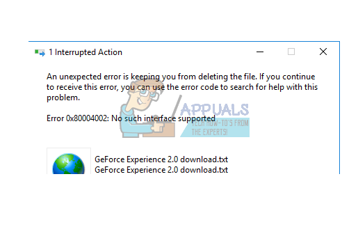 Fix error 0x80004002 No such interface supported Picture 1