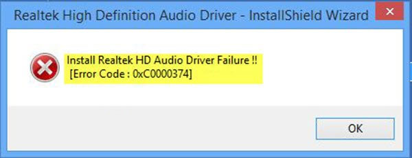 Fix Install Realtek HD Audio Driver Failure, Error OxC0000374 On ...