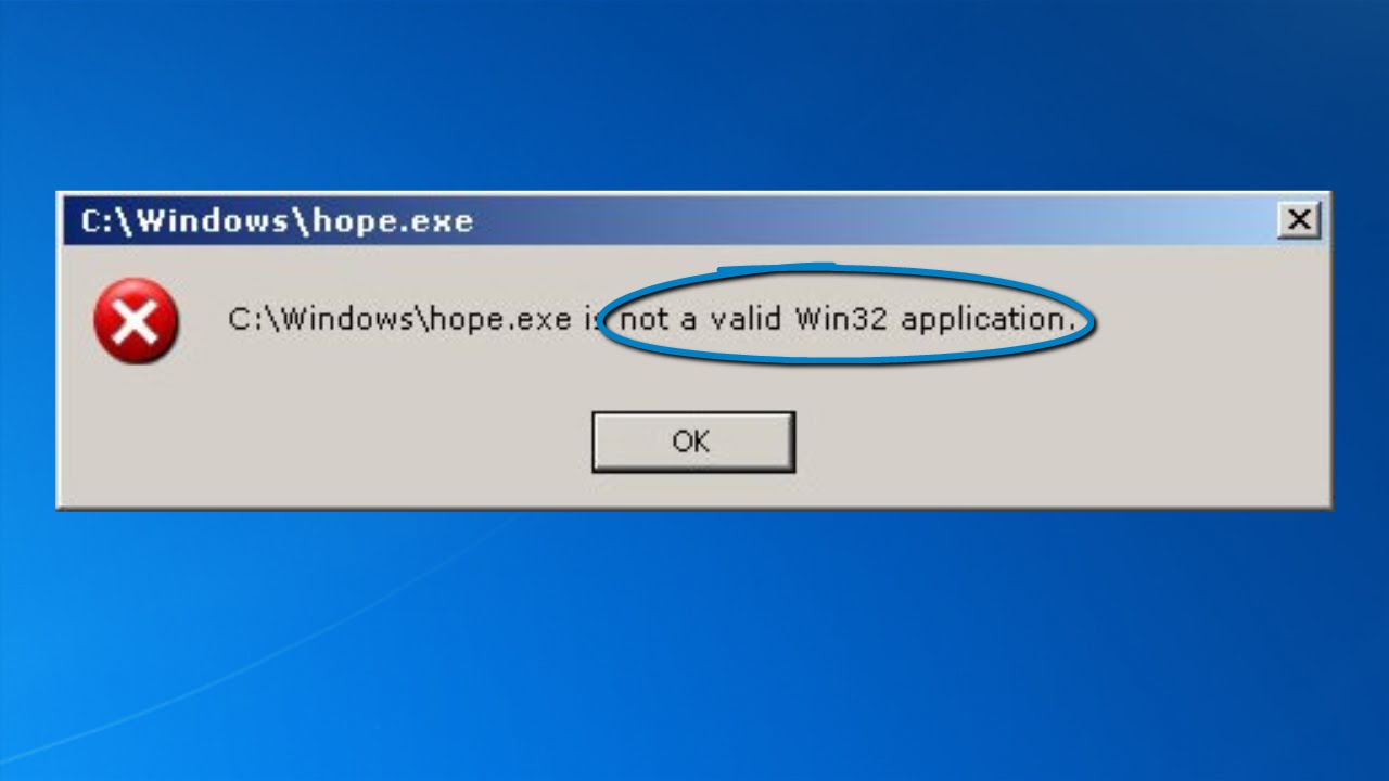 Aide à Corriger L'erreur D'application Valide Win32