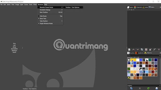 Fix Tool Options error that doesn't work or disappears in GIMP 2.10 Picture 8