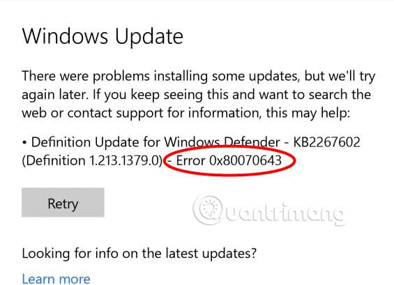 Fixed error 0x80070643 on Windows Picture 2