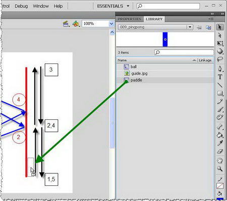 Flash CS4: Create a simple table tennis game Picture 52