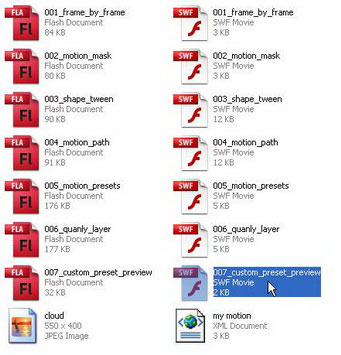 Flash CS4: Create Preview for Custom presets Picture 10