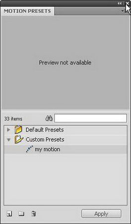 Flash CS4: Create Preview for Custom presets Picture 8