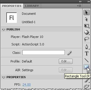 Flash CS4: Rectangle Tool, coordinates and dimensions Picture 13
