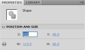 Flash CS4: Rectangle Tool, coordinates and dimensions Picture 5