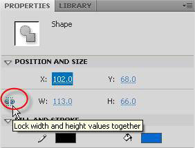 Flash CS4: Rectangle Tool, coordinates and dimensions Picture 7
