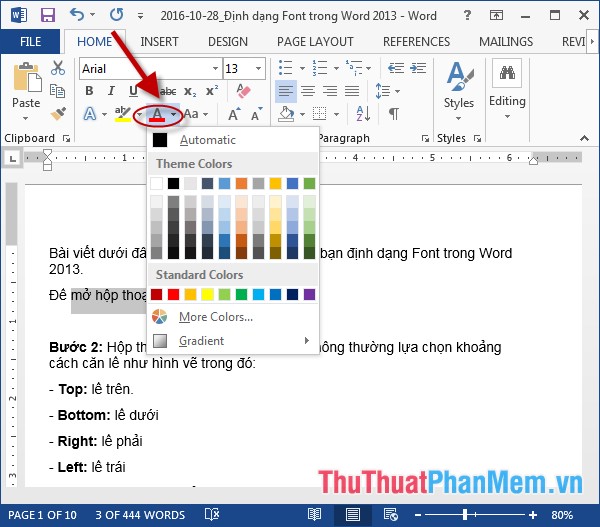 Font format in Word Picture 10