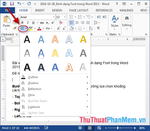 Font format in Word Picture 6