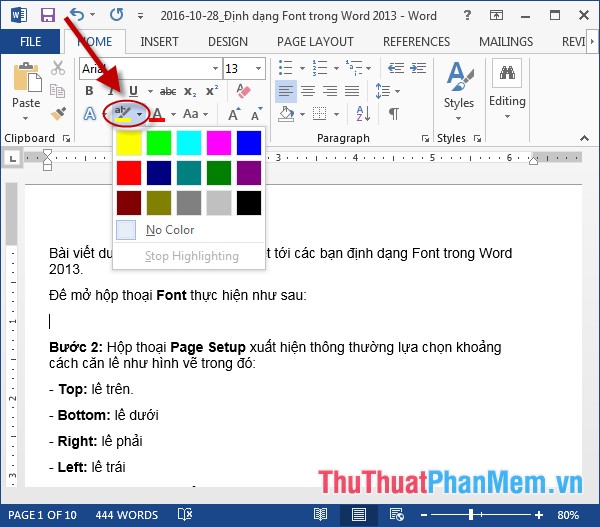 Font format in Word Picture 8