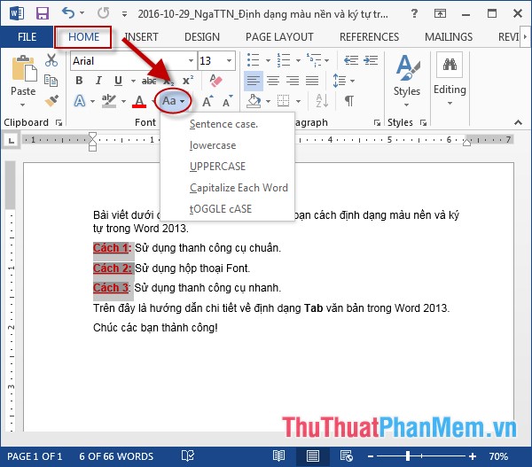Format background colors and characters in Word Picture 14