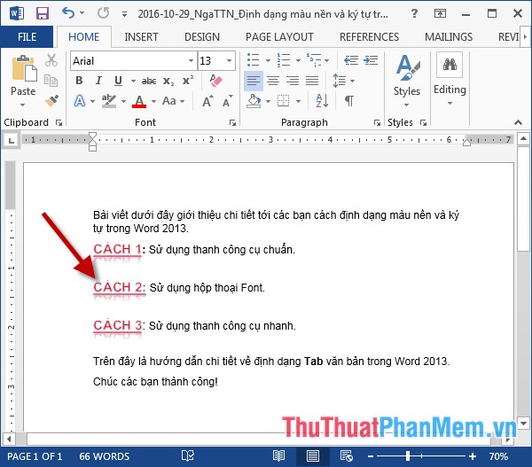 Format background colors and characters in Word Picture 18