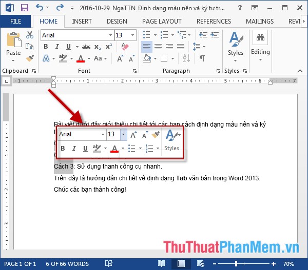 Format background colors and characters in Word Picture 19