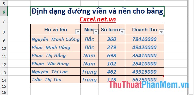 Format borders and background colors for tables in Excel Picture 10