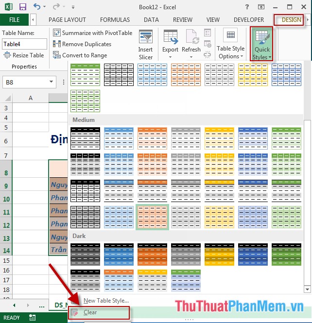 Format borders and background colors for tables in Excel - TipsMake.com