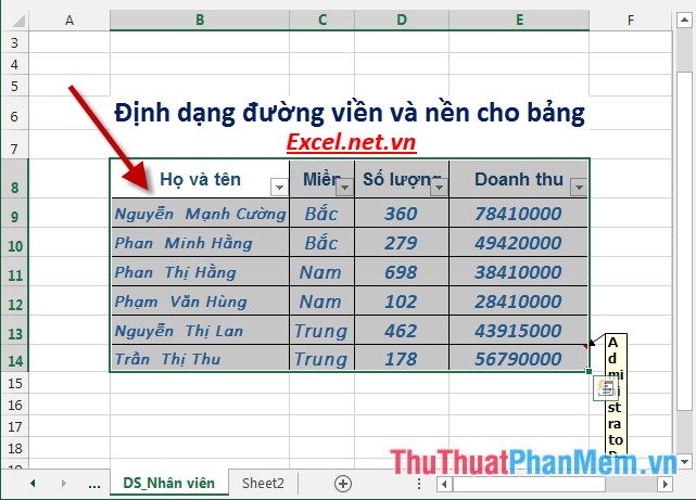 Format borders and background colors for tables in Excel Picture 8