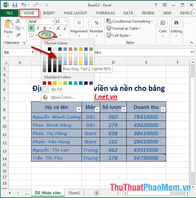 Format borders and background colors for tables in Excel Picture 9