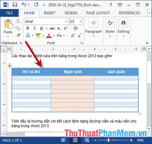 Format borders and should be for tables in Word Picture 6