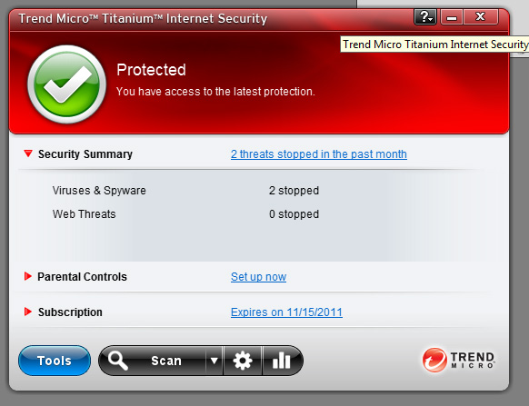 Free license for 1 year using Trend Micro Titanium Internet Security 2011 Picture 6