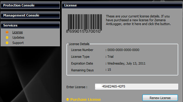 Free license Zemana AntiLogger Picture 4