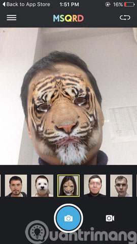 Funny makeup for selfie photos on iOS with MSQRD Picture 1