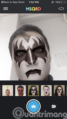 Funny makeup for selfie photos on iOS with MSQRD Picture 2