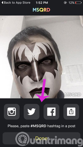 Funny makeup for selfie photos on iOS with MSQRD Picture 3