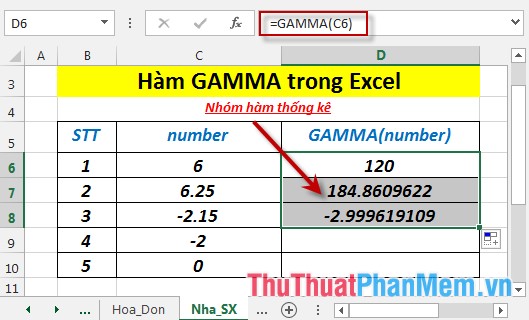 GAMMA function - The function returns the gamma function value in Excel Picture 4