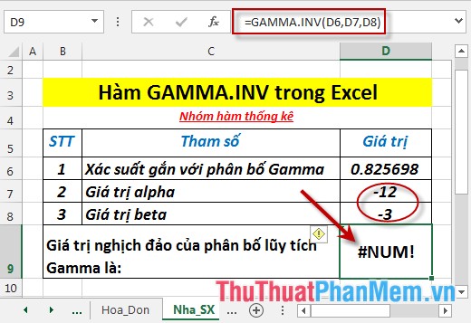 GAMMA.INV function - The function returns the inverse of the gamma distribution in Excel Picture 6