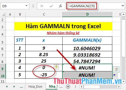 GAMMALN function - The function returns the natural logarithm of the gamma function, Γ (x) in Excel Picture 6
