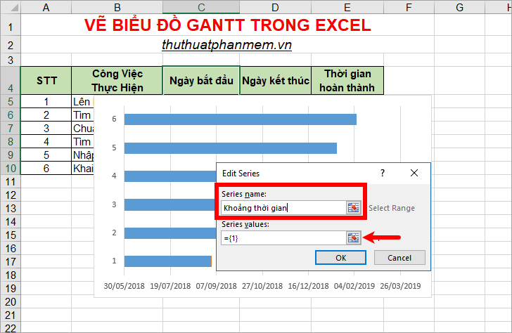 Gantt chart in Excel, how to create, how to draw Gantt chart in Excel Picture 7