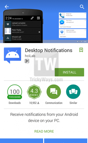 Get all notifications from your Android phone on the Desktop screen Picture 3