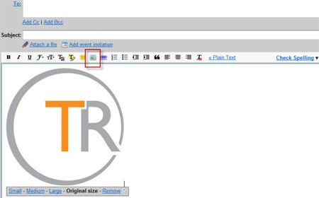 Gmail allows you to insert images directly into the message body Picture 2