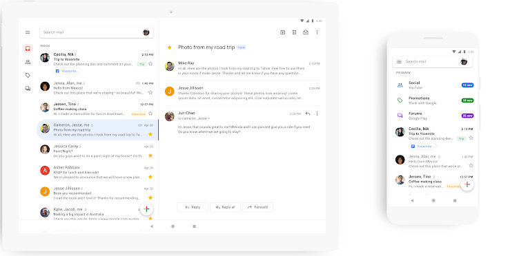 Gmail on iOS and Android has been updated with the new interface completely, invite download and experience Picture 1